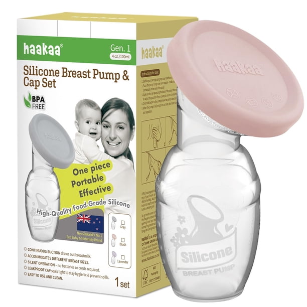 Extractor de leche manual fabricado en silicona con tapa apta para uso alimentario, 100 ml