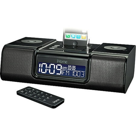 iHome iP9 Speaker Dock with Clock Radio for iPod and iPhone (Black ...