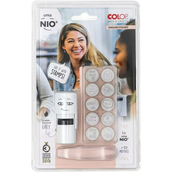 COLOP Little NIO Messages Stamp Kit with Textile Ink 168842