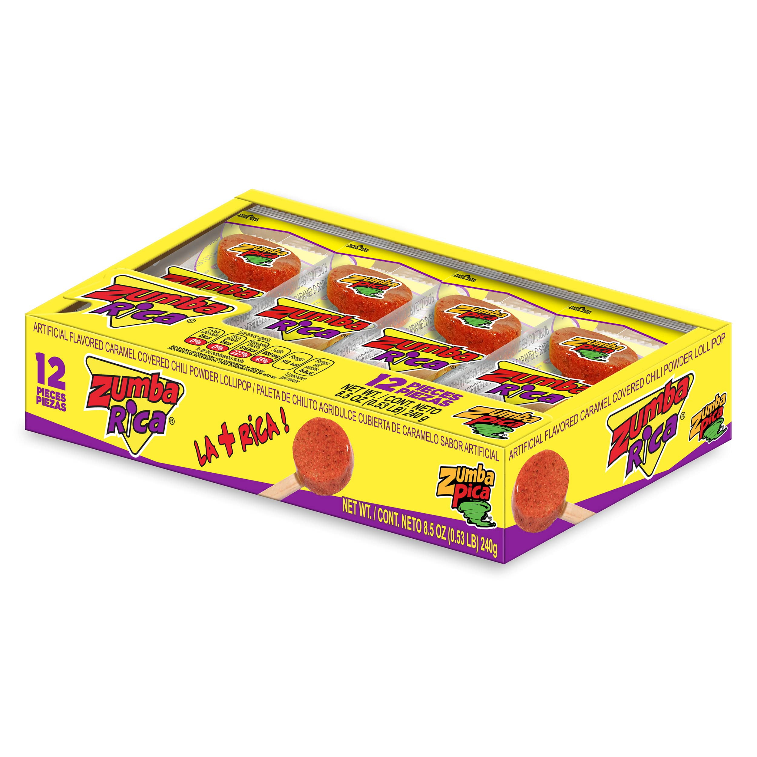 Zumba Rica Chilito Chili Powder Lollipop 12pcs Lollipops with Chili