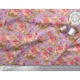 thumbnail image 3 of Soimoi Poly Georgette Fabric Check,Leaves & Rose Floral Print Sewing Fabric Yard 52 Inch Wide, 3 of 3