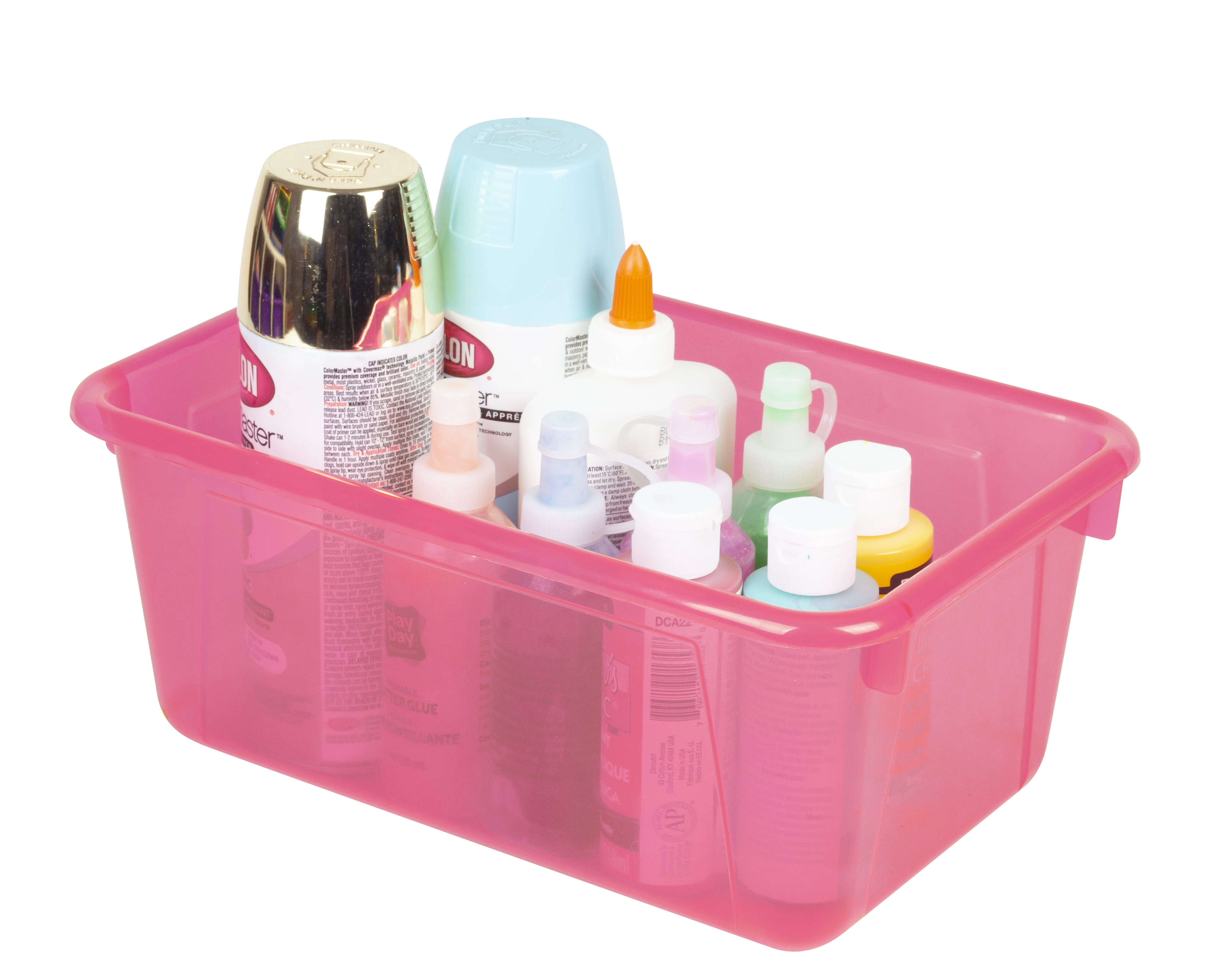 Pen+Gear Plastic Small Cubby Bin, Tint Pink, 5-Pack