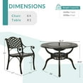 thumbnail image 5 of MEETWARM 5-Piece Outdoor Furniture BBQ Dining Set, All Weather Cast Aluminum Patio Garden Set with 4 Chairs, 1 Round Barbecue Grill Table, 5 of 8