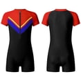 thumbnail image 5 of inhzoy Kid Girls Zipper Swimwear One Piece Rashguard Swimsuit with UPF50+ Sun Protection Red 10, 5 of 6