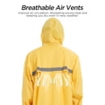 thumbnail image 5 of Mens Long Safety Rain Coats with Air Vents Reflective Stripes Waterproof Packable Rain Jacket with Hood Lightweight, 5 of 8