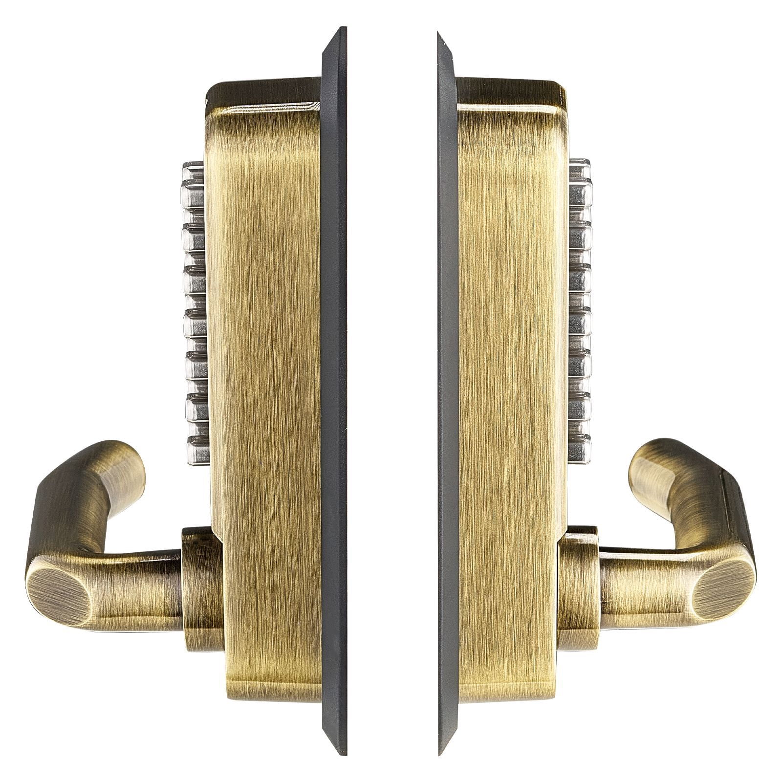 Mechanical Keyless Door Lock Gen2 Double-Sided 4-7 Digit Code No Batteries 1.4-2.5 Inch Door Thickness for Gate Garage