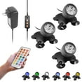 thumbnail image 3 of Labymos 3PCS 4 LEDs RGB Underwater Diving Lamp Submarine Light Kit Set with Remote Controller, 3 of 8
