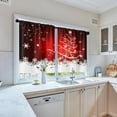 thumbnail image 6 of Christmas Kitchen Curtains Red Window Curtains Over Sink Set of 2, Winter Snowflakes Short Tier Curtain for Kitchen, Abstract Xmas Tree Kitchen Decor 26" x 36", 6 of 6