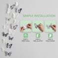 thumbnail image 3 of REGALWOVEN 90 PCS Butterfly Wall Decals for Wall-3D Butterflies Removable Mural Decals Home Decoration for Nursery Bedroom White Balck 3.1" x 2.6", 3 of 6