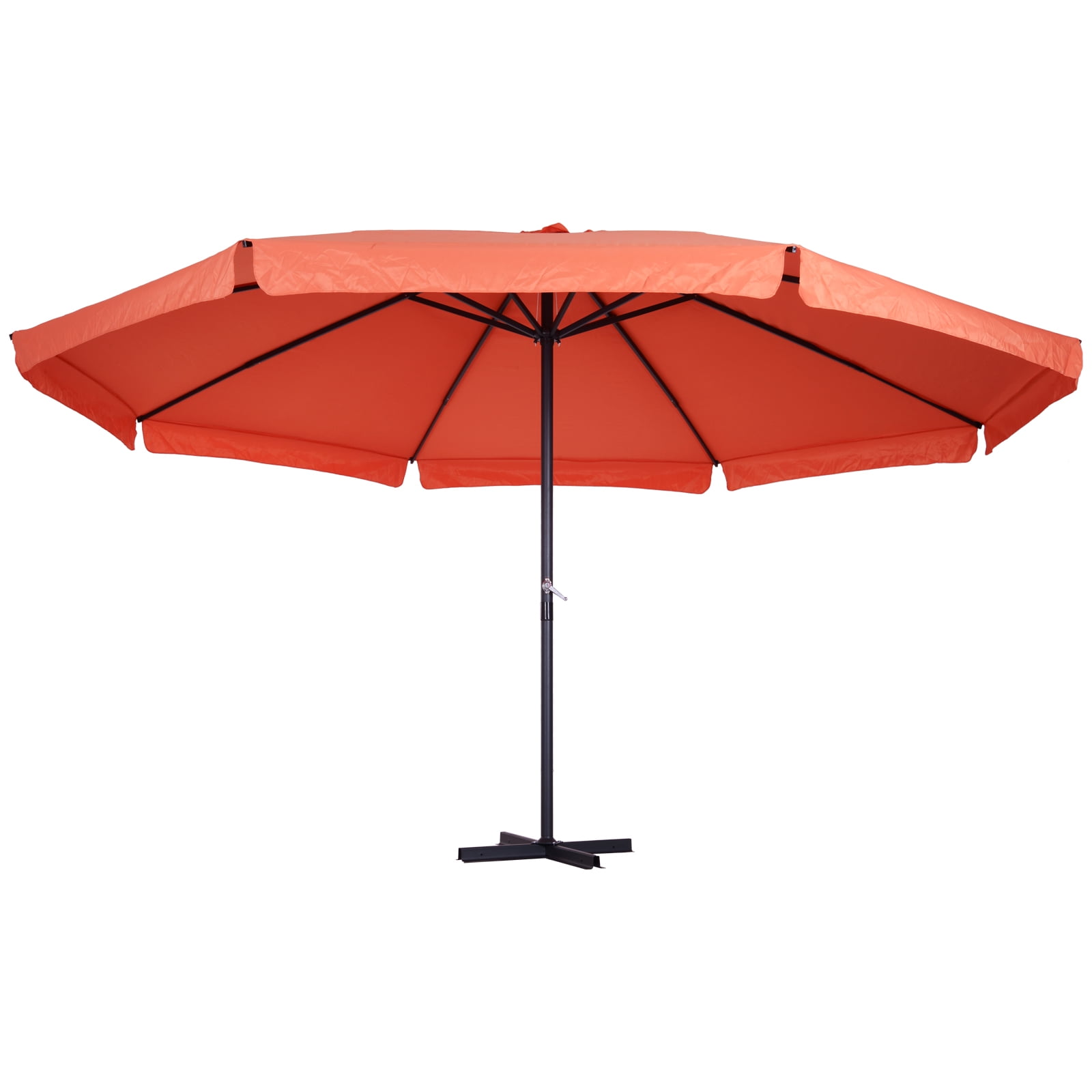 Outsunny Parasol 16ft Oversize Aluminum Outdoor Patio Umbrella With Cross Base Orange Walmart Com Walmart Com