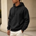 thumbnail image 4 of Zimjoy Men's Fleece Lined Hooded Sweatshirt Casual Long Sleeve Hoodies Pullover Fashion Drawstring Hoodie with Kangaroo Pocket Black L, 4 of 8
