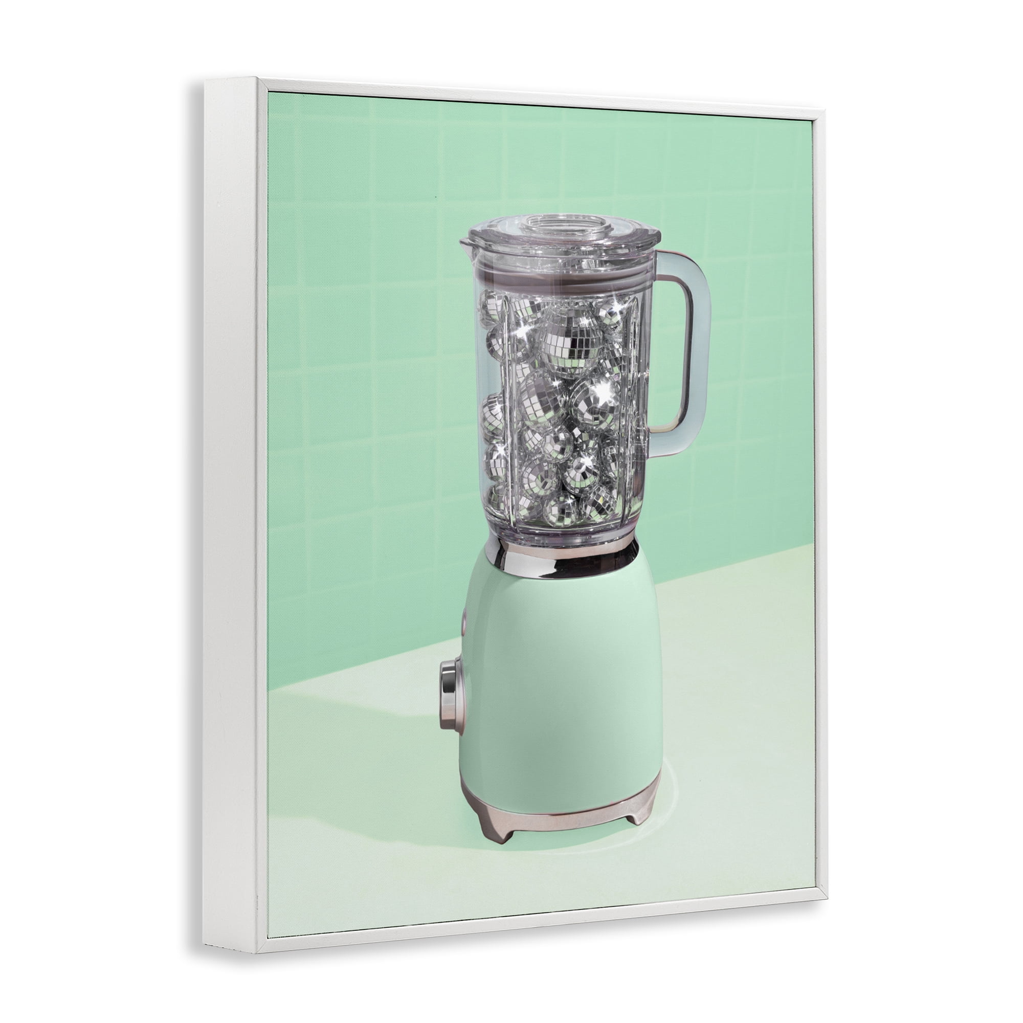 Stupell Industries Disco Drink Blender over Green White Framed Giclee Art, design by LISH Creative