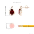 thumbnail image 5 of Angara Natural Pear 1.6 ct Ruby Earrings in 14K Rose Gold for Women (Size-7x5mm) – July Birthstone Jewelry | Prong Set Ruby Earrings, 5 of 10