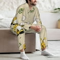 thumbnail image 7 of Naloa Gnomes Bees And Sunflowers Men’s Pajamas Set - Long Sleeve Button Down Sleep Shirt and Pajama Bottoms Sleepwear Set-X-Large, 7 of 7