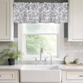thumbnail image 4 of Blue Floral Kitchen Valances for Windows, Farmhouse Vintage Flower Leaf Botanical Bathroom Window Valances 42x12 Inch Rod Pocket Window Treatments Valance Curtains for Living Room Bedroom Decor, 4 of 9