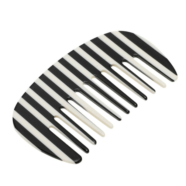 Peine de Cabello de Dientes Anchos Anti-Estático de Tamaño de Bolsillo para Desenredar Cabello Rizado Grueso Blanco Negro