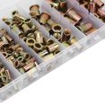thumbnail image 4 of 200PCS Écrou de Rivet Ensemble, Fileté Insert Écrou et Vis Assortiment Plaqué Couleur Zinc Acier au Carbone Assorti en M4-M10 1/4-20 Boîte Combinée Emballée, 4 of 7