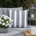 thumbnail image 4 of Ensperta 20'' x 20'' Striped Outdoor Accent Pillow Covers – Fade & Weather Resistant Decorative Cushion for Patio, Porch, or Garden Seating - Chiseled Stone, 4 of 10