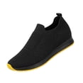 thumbnail image 2 of Hidden Wedge Knit Sneakers for Women, Orthopedic Shoes for Women, Women Wide Width Breathable Walking Comfortable Slip On Sneakers, Non Slip Food Service Lightweight Sneaker, Black 6, 2 of 6