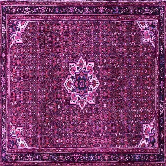 Ahgly Company Indoor Square Medallion Purple Traditional Area Rugs, 6' Square