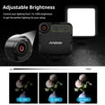 thumbnail image 2 of Andoer W49S Mini LED Video Light 5600K Dimmable 5W Built-In Rechargeable Battery 3 Cold Shoe Mounts, 2 of 7