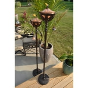 Starlite Garden & Patio Torche Co. 61 in. Bali Bronze Cast Aluminum Patio Torch - Set of 2