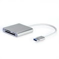 thumbnail image 1 of EeaseCA USB 3.0 Reader 3 in 1 Aluminum Superspeed Micro SD/ TF/ CF USB Reader for Computer Laptop Tablet PC (Silver), 1 of 7