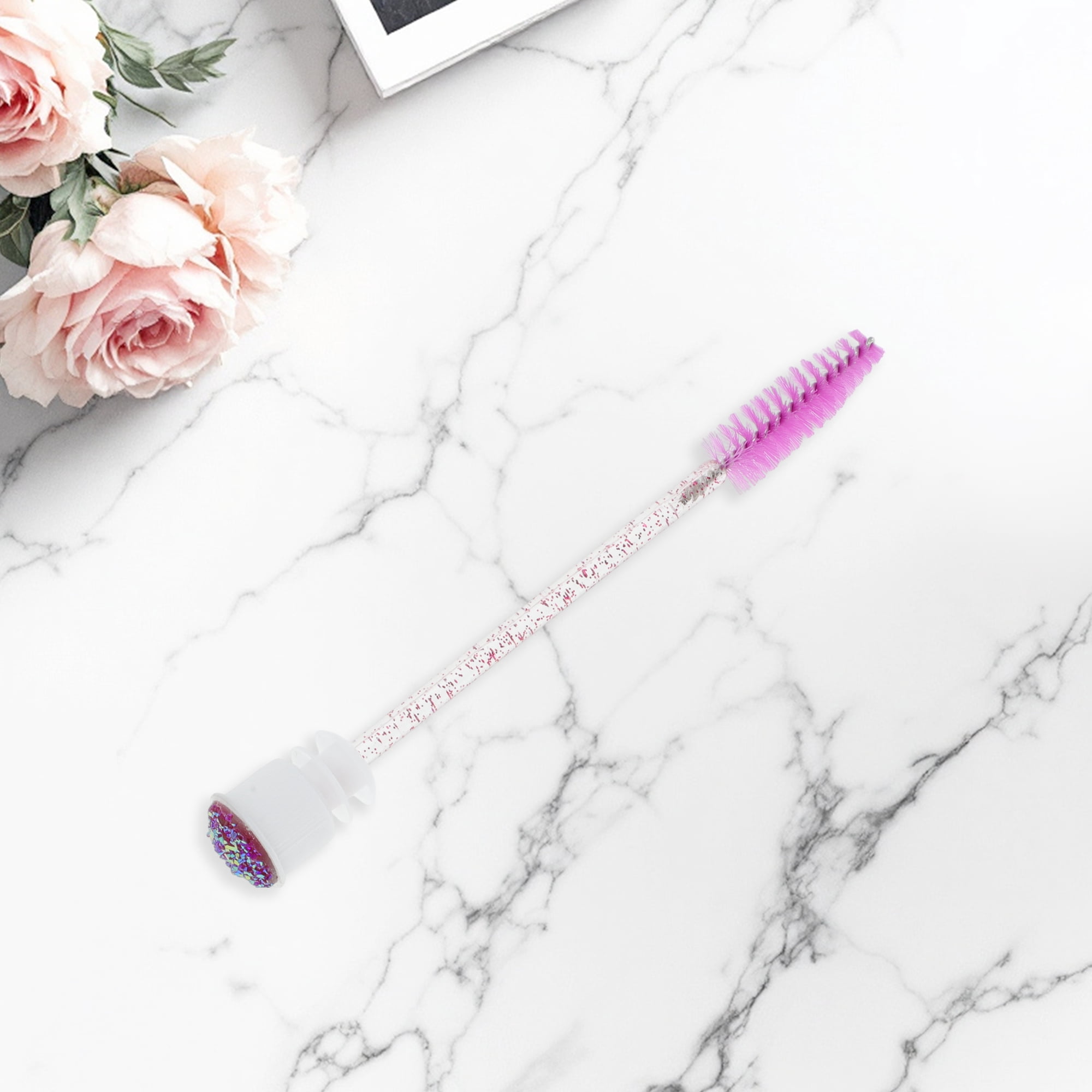 Unique Bargains 1 Pc Soft Reusable Eyelash Brush for Vacation in Tube Fuchsia