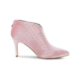 thumbnail image 4 of BLISSFUL STEP Women's V Shaped Cutout Pointed Toe Stiletto Heel Ankle Boots Pink 6, 4 of 8
