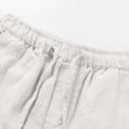 thumbnail image 5 of Men's Linen Cotton Shorts Drawstring Elastic Waistband Shorts Summer Casual Lightweight Beach Vacation Linen Shorts Flat Front Cotton Linen Wear with Pockets,White L, 5 of 6
