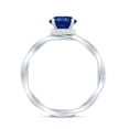 thumbnail image 2 of Rosec Jewels Oval Cut Lab Created Blue Sapphire Solitaire Ring with Diamond - 8X10 mm, 14K White Gold, US 5.00, 2 of 8