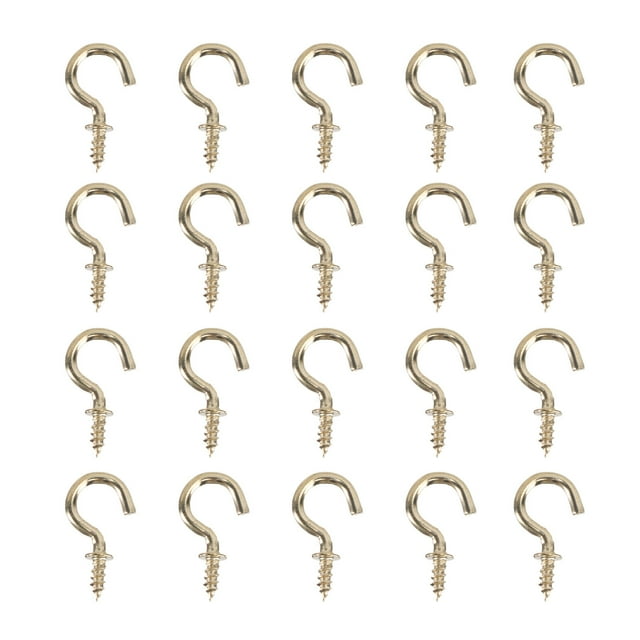 20pcs Heavy Duty Copper Plated Metal ScrewIn Ceiling Hooks Cup Hooks