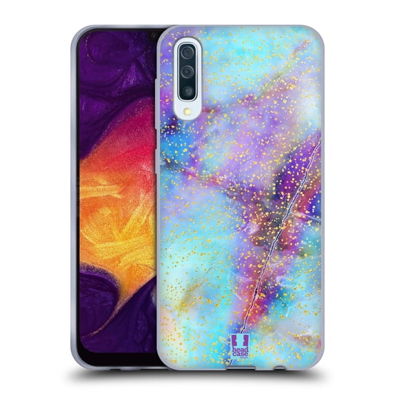 Head Case Designs Glittery Marble Prints Colours Soft Gel Case Compatible with Samsung Galaxy A50/A30s (2019)
