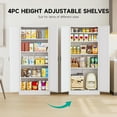 thumbnail image 4 of SISESOL Metal Storage Cabinet with 2 Doors and 5 Shelves,61 inch White Pantry Storage Cabinet,Large Farmhouse Pantry Cupboard for Home,Kitchen,Dining/Living Room, 4 of 14