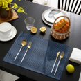 thumbnail image 3 of Animal Print Placemats Set of 4, Retro Minimalist Animal Leather Navy Blue Placemats for Dining Table, Place Mats for Kitchen Tabletop, Waterproof Wipeable Dining Table Mats Set, 3 of 9