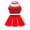 Red, variant on CHICTRY 2Pcs Girls Cheerleading Outfit Cropped Top with Skirt Set Dancewear,Sizes 6-16