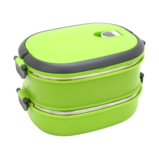 Billuyoard Manténgase fresco todo el día Caja de almuerzo rectangular de acero inoxidable y prácticos contenedores de almacenamiento de Organizadores de utensilios de cocina verde
