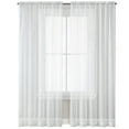 thumbnail image 2 of Transparent Window Sheer Rod Pocket Curtains Tulle Light Filtering Drapes White 132 x 183cm Home Supplies Gadgets Home Accessories, 2 of 6