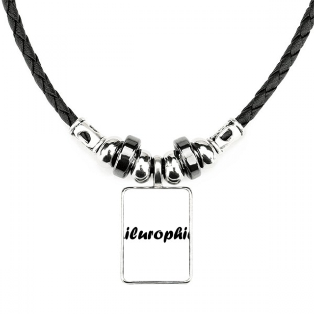 elegante palabra ailurophile collar a mano colgante de cuerda de cuero Unbranded M