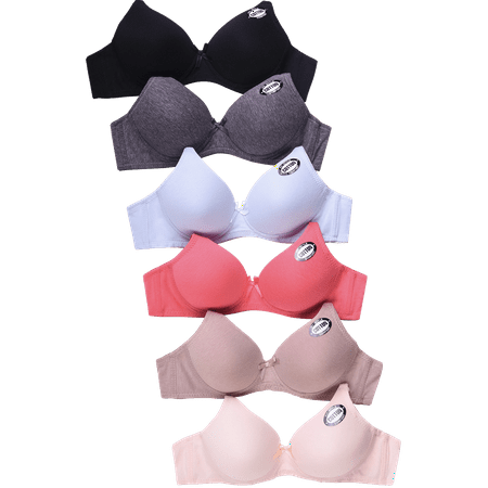 

Iheyi 6 Pieces No Wire Full Cup Plain/Lace Light Padded Wire Free Bra A/B/C 30A (4242N2-63R3-64R3-65L3)