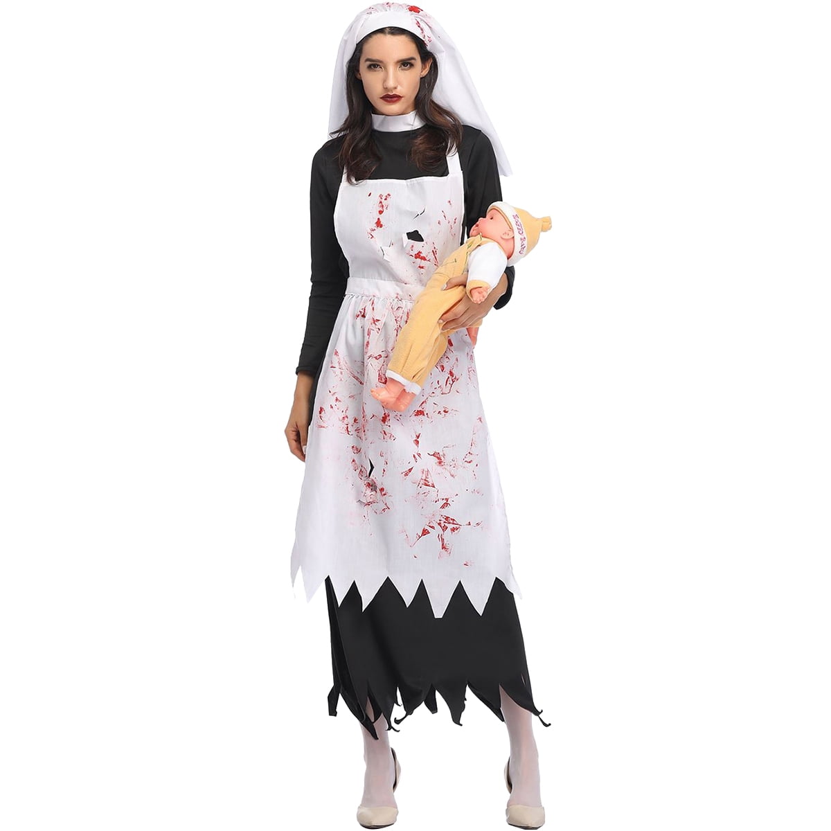 Bleeding Apron With 4 Weapons Adults Fancy Dress Gory Halloween Adults Costume 
