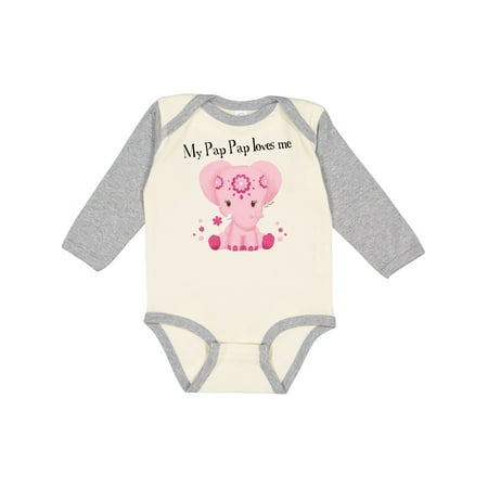 

Inktastic Aditi My Pap Pap loves me Gift Baby Boy or Baby Girl Long Sleeve Bodysuit