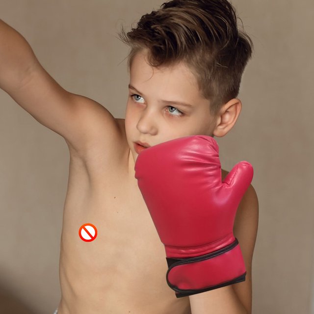 Guantes de boxeo para niños Guantes de entrenamiento transpirable Guantes de kickboxing de cuero PU Mitts de lucha para niños Jóvenes