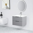 thumbnail image 3 of 24" Floating Bathroom Cabinet With Ceramic Sink - Gray Wall Mounted Design, , Functional Storage Vanity 24 Inch Style Efficient, 3 of 7