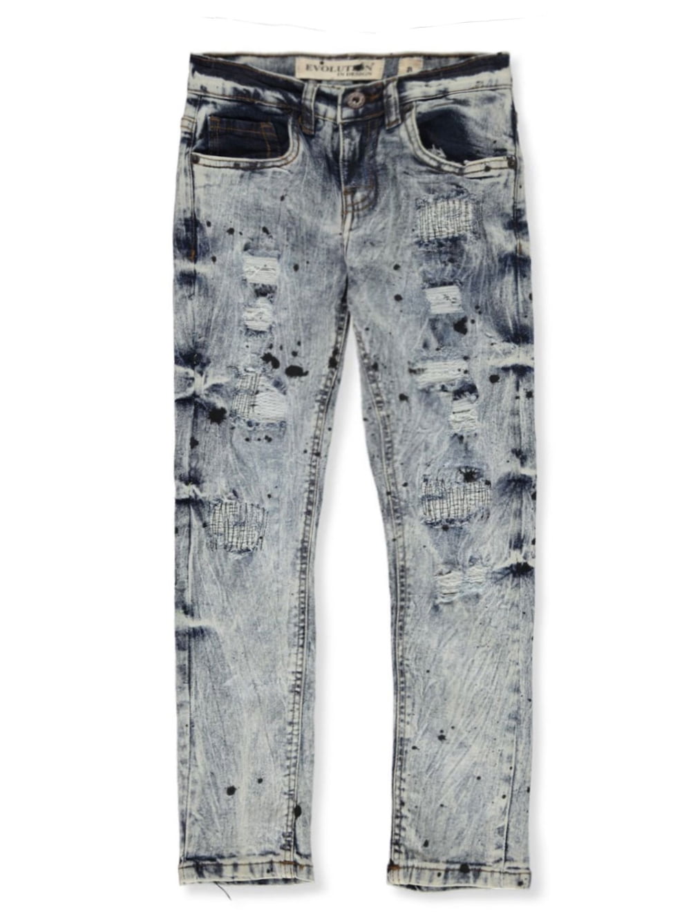 Evolution In Design Boys' Splatter Rip Skinny Jeans - blue/black, 4 (Little  Boys) - Walmart.com