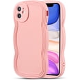 thumbnail image 2 of for iPhone 11 Case 6.1 Inch Curly Wave Frame Phone Case Cute Design Color Aesthetic Phone Case Soft TPU Shockproof Protective Bumper Case Cover for Girls, Pink, 2 of 14