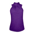 thumbnail image 5 of Duoif Womens Tank Tops, High Neck Sleeveless Top, Loose Fit Beach Vacation Shirt Womens Shirts Purple XXL, 5 of 7