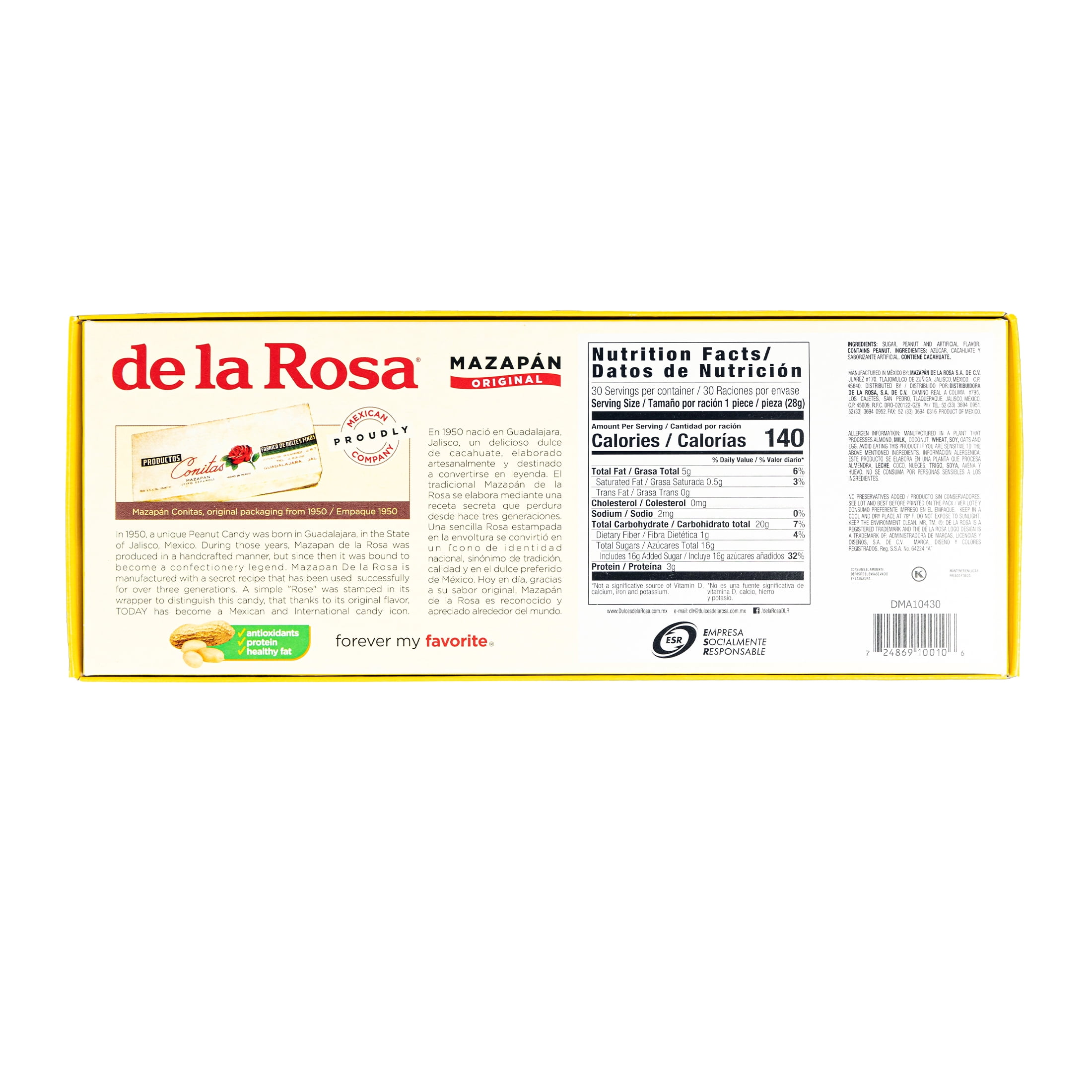 (24 pack) De La Rosa Mazapan Style Mexican Peanut Candy, 20 Count