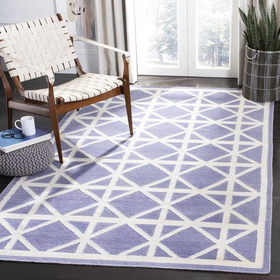 Safavieh Dhurries Anne Geometric Area Rug, Purple/Ivory, 5' x 8'