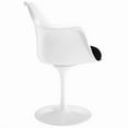 thumbnail image 3 of Plata Decor White Tulip Arm Chair with Black Cushion, 3 of 5